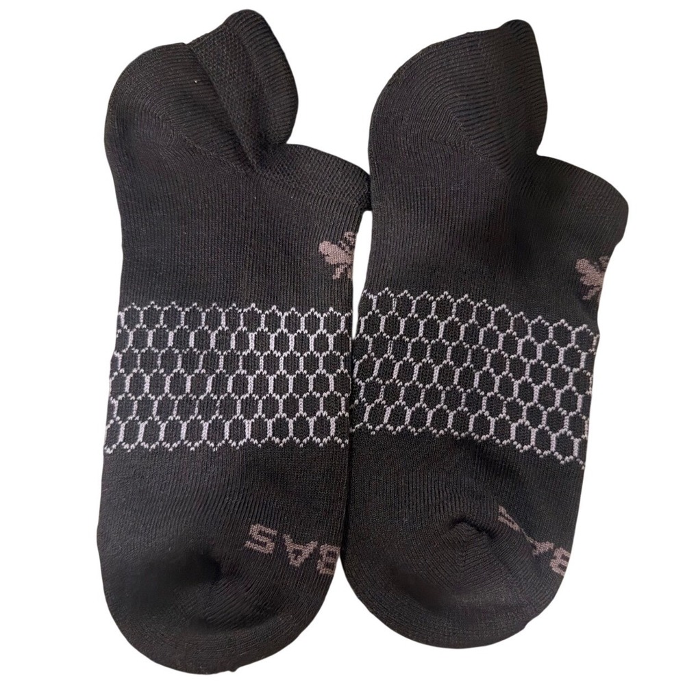 Bombas Ankle Socks Women Medium Black 5 Pairs Honeycomb Arch Support Blister Tab - Picture 4 of 5